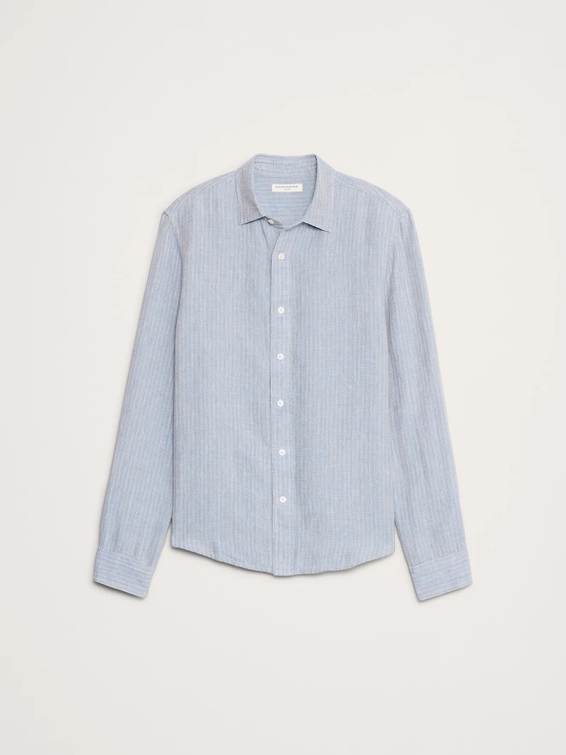 TEXTURED SHIRT WITH LINEN