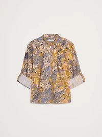 Cotton Poplin Zip Popover Top