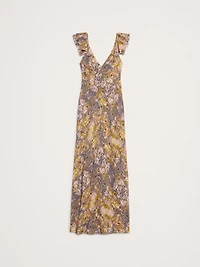 Matte Silk Open-Back Maxi Dress