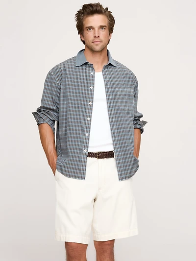 OVERSIZED-FIT WASHED COTTON POPLIN SHIRT