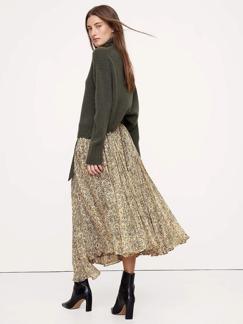 Pleated Midi Skirt