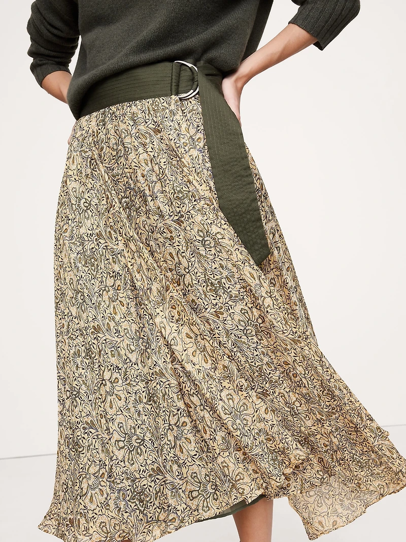 Pleated Midi Skirt