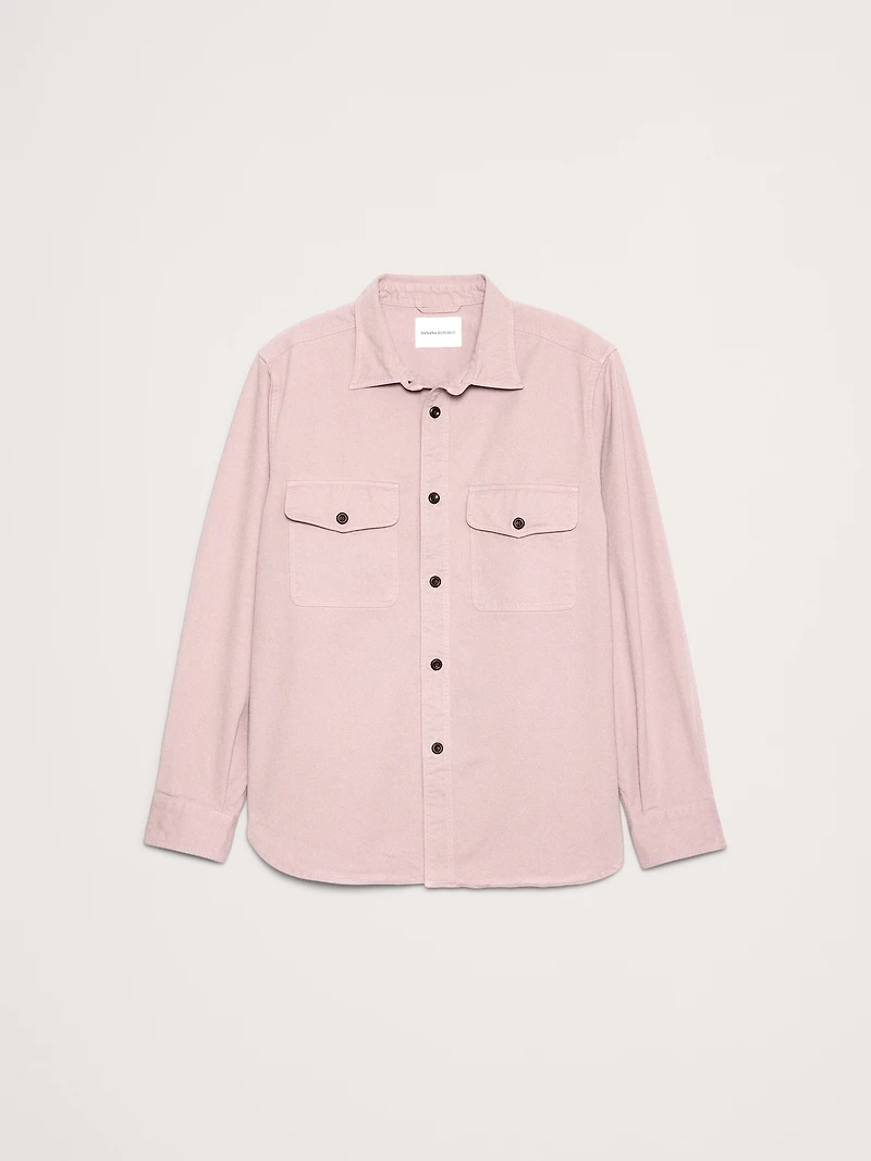 Standard-Fit Cotton Twill Shirt Jacket