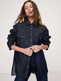 ULTRA-OVERSIZED DENIM SHIRT JACKET