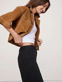 HIGH-RISE WIDE-LEG STRETCH-COTTON TWILL PANT