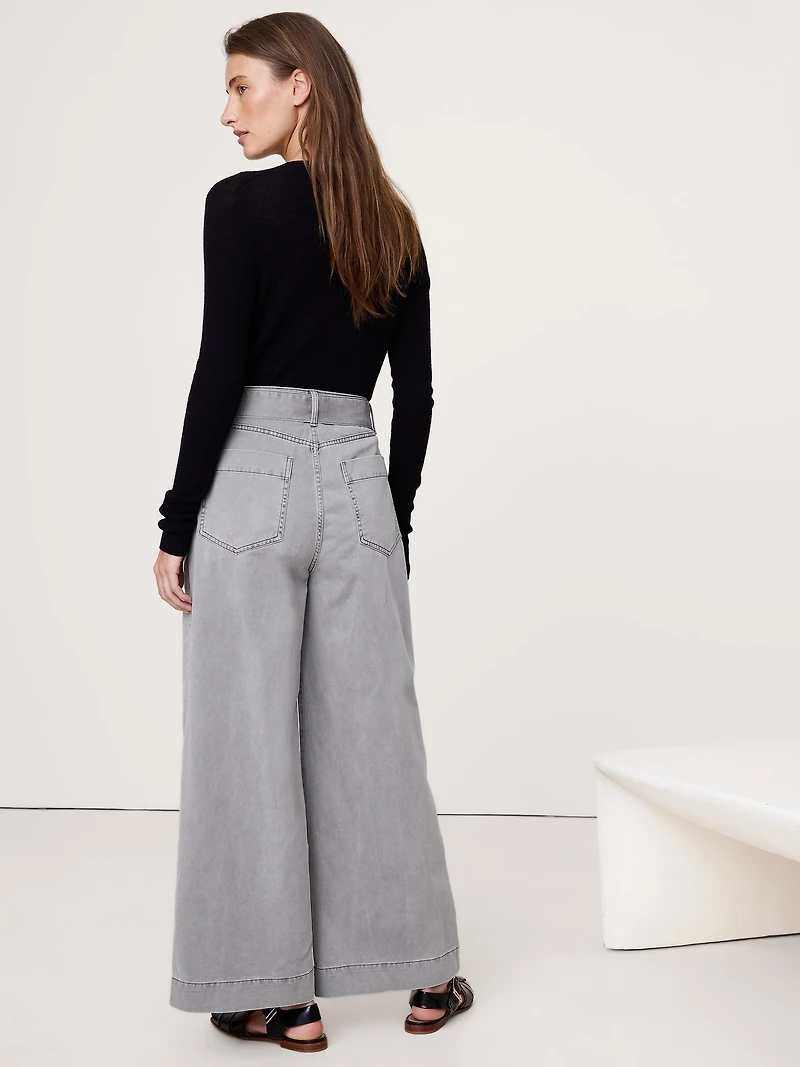 HIGH-RISE WIDE-LEG UTILITY CROP PANT