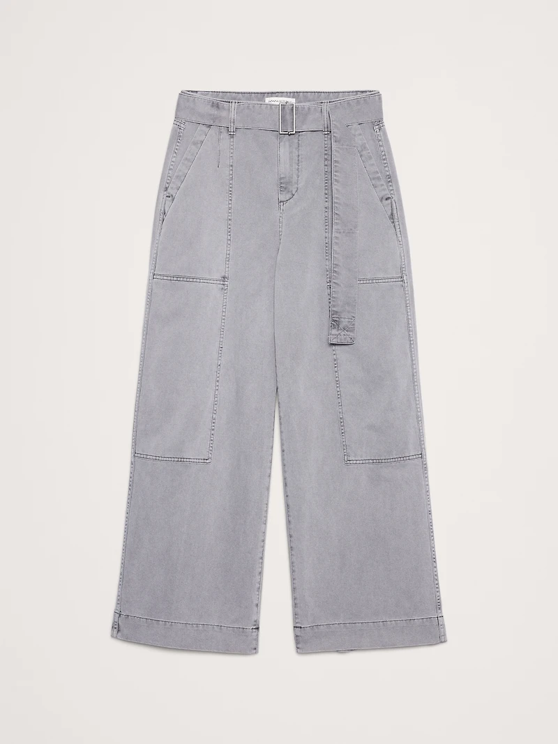 HIGH-RISE WIDE-LEG UTILITY CROP PANT