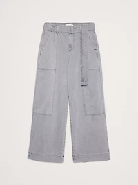 HIGH-RISE WIDE-LEG UTILITY CROP PANT