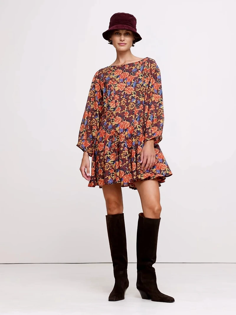 Cotton Mini Dress with Belt Bag