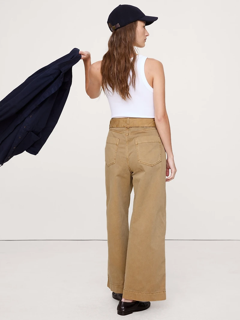 HIGH-RISE WIDE-LEG UTILITY CROP PANT
