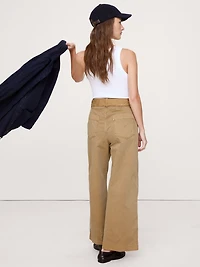HIGH-RISE WIDE-LEG UTILITY CROP PANT