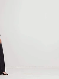 Stretch-Satin Tie-Neck Top