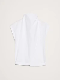 COTTON POPLIN COWL NECK TUNIC