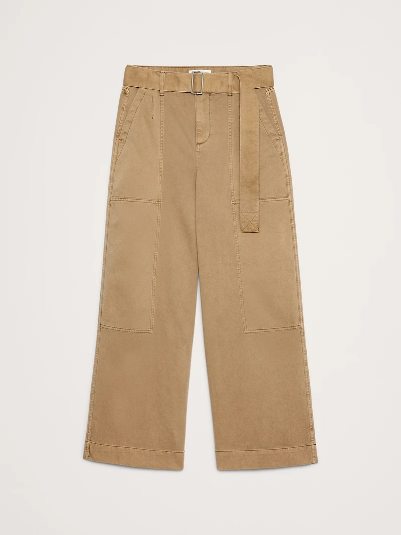 HIGH-RISE WIDE-LEG UTILITY CROP PANT