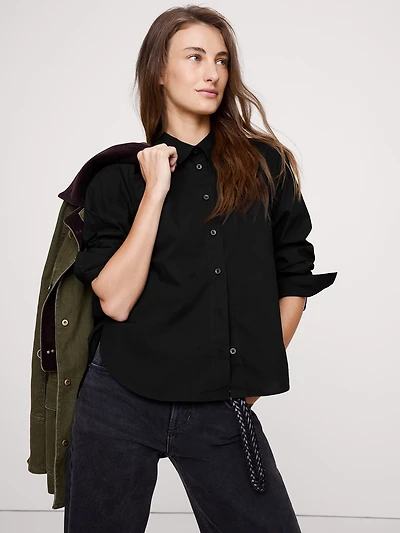 BOXY COTTON POPLIN SHIRT