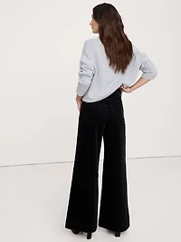 High-Rise Wide-Leg Corduroy Pull-On Pant