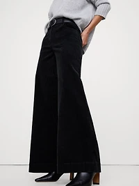 High-Rise Wide-Leg Corduroy Pull-On Pant