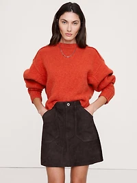 Merino-Cashmere Ribbed-Panel Sweater