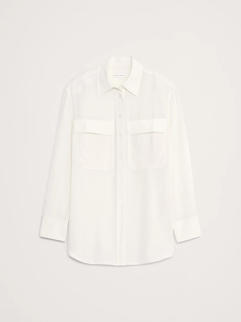 Oversized Matte Silk Utility Shirt