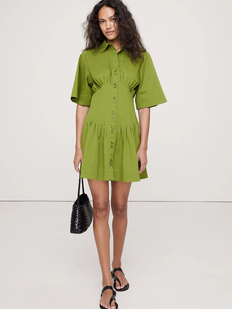 PINTUCK SHIRT DRESS