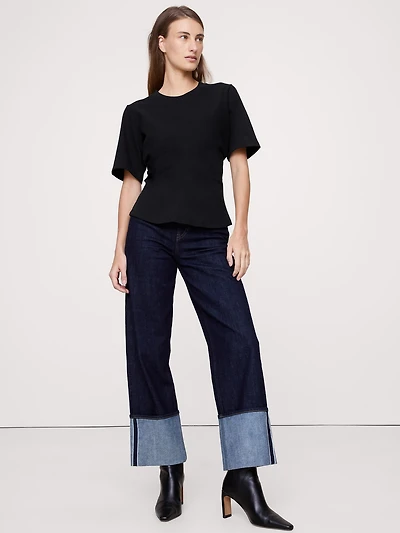 COTTON DRAPED T-SHIRT