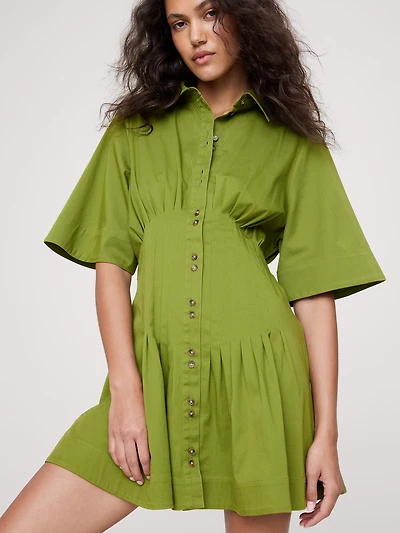 PINTUCK SHIRT DRESS