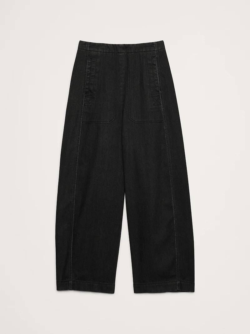 HIGH-RISE UTILITY BARREL-LEG PANT