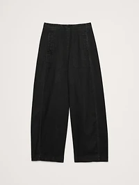 HIGH-RISE UTILITY BARREL-LEG PANT