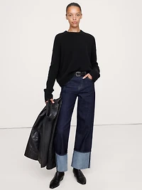 Oversized Midweight Cashmere Crew-Neck Sweater