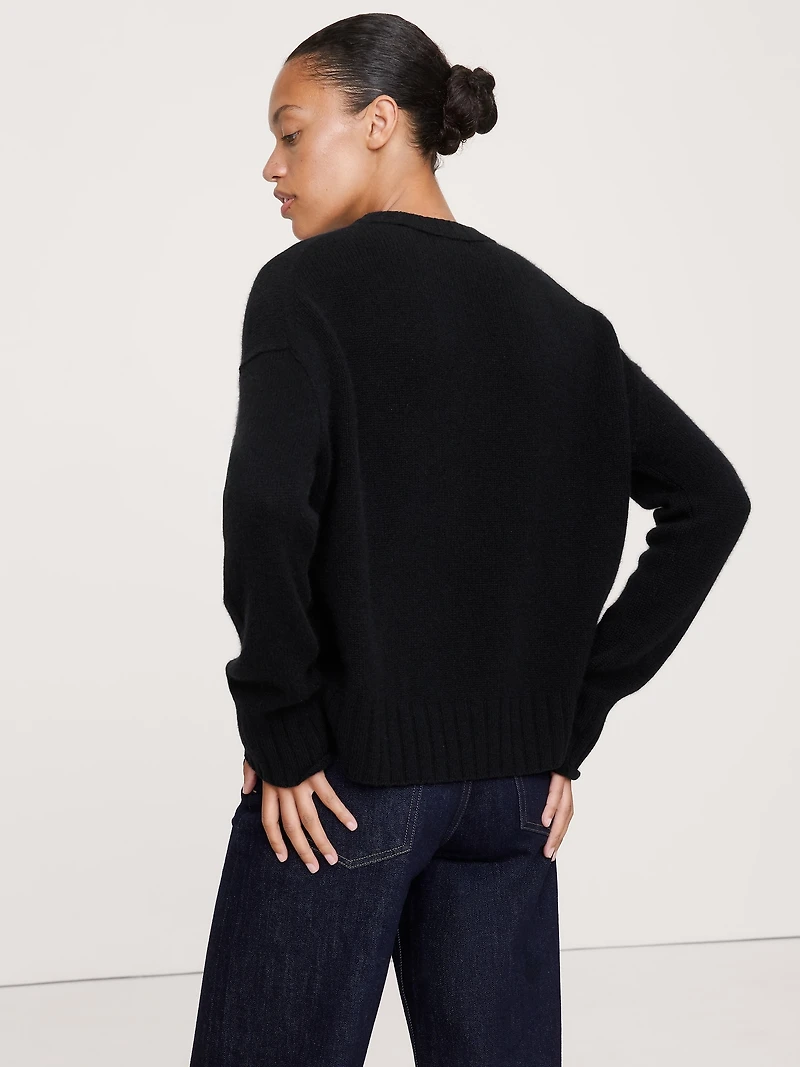 Oversized Midweight Cashmere Crew-Neck Sweater