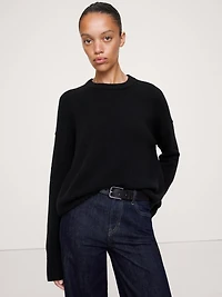 Oversized Midweight Cashmere Crew-Neck Sweater