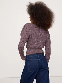 Cotton Button-Shoulder Sweater
