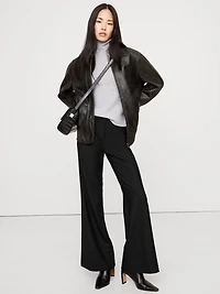 Mid-Rise Flare Wool-Blend Pant