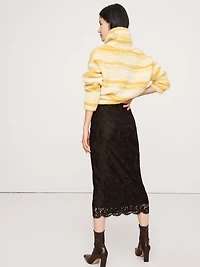 Stretch-Lace Midi Skirt