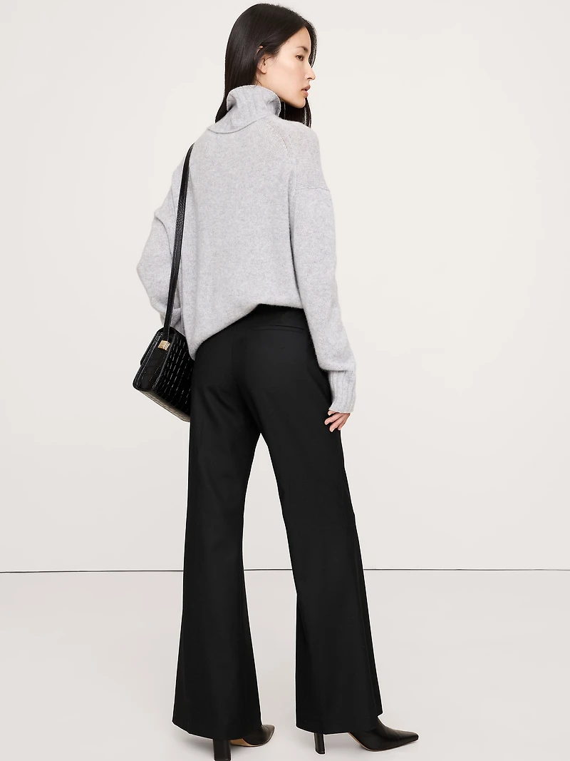 Mid-Rise Flare Wool-Blend Pant