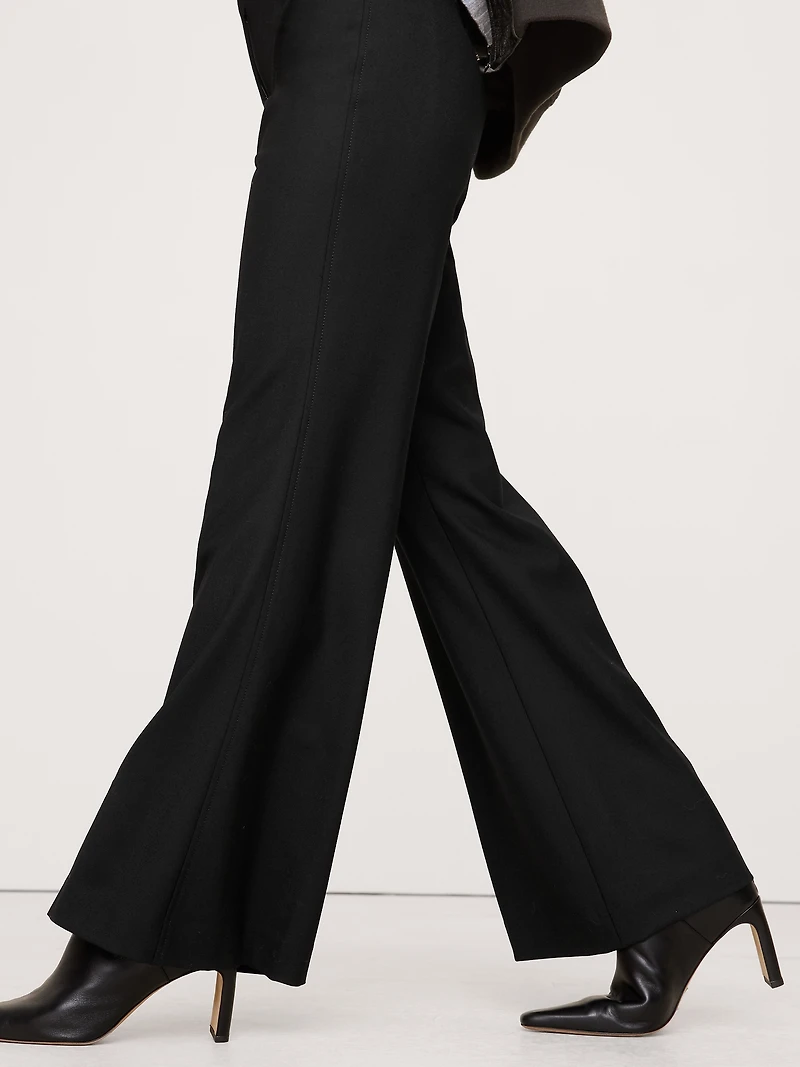 Mid-Rise Flare Wool-Blend Pant