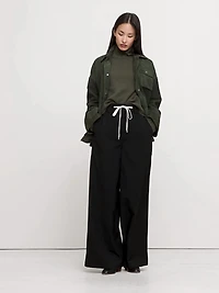 High-Rise Wide-Leg Italian Wool Pant