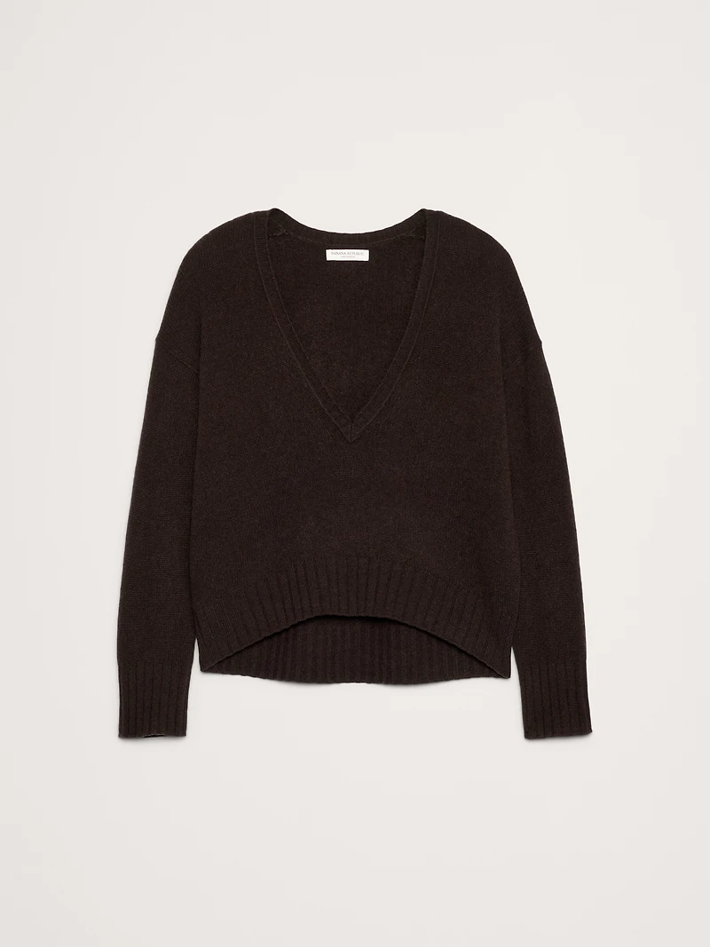 Lightweight Cashmere Low V-Neck Sweater