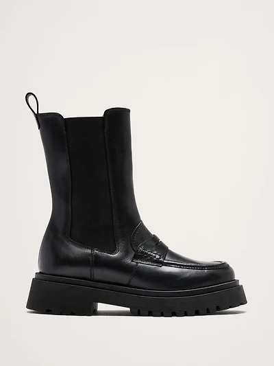 Italian Leather Penny Chelsea Boot