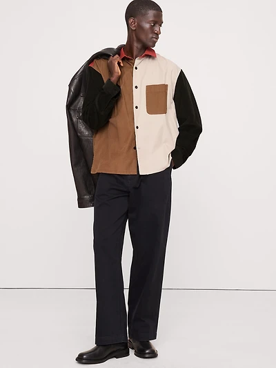 OVERSIZE COLORBLOCK CORDUROY SHIRT