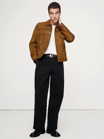 LOOSE LIGHTWEIGHT COTTON PLEATED CHINO