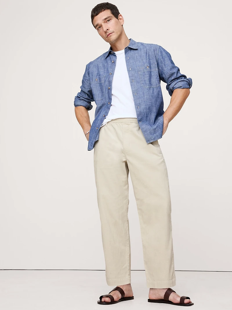 Loose Corduroy Pull-On Pant