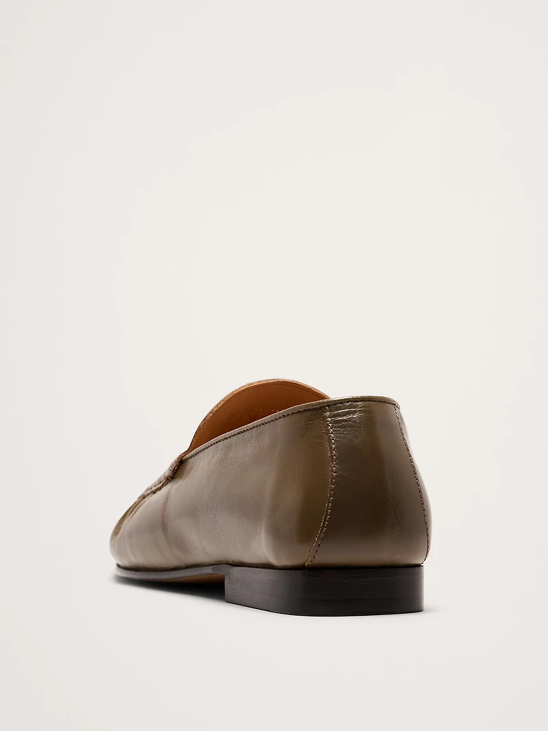 Leather Moc-Toe Loafer