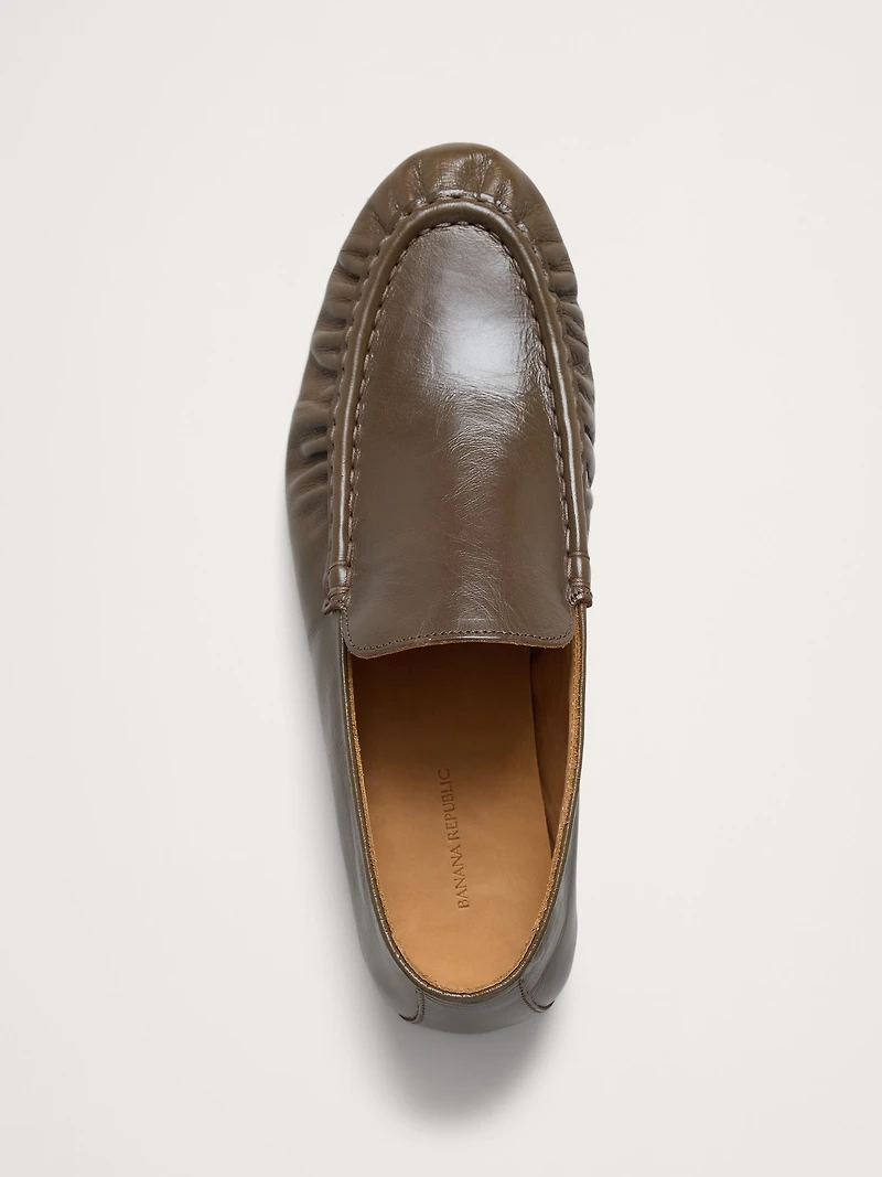 Leather Moc-Toe Loafer