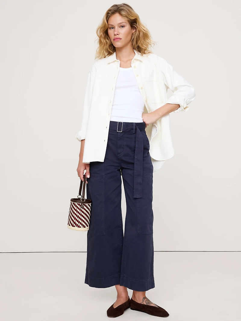 High-Rise Wide-Leg Utility Crop Pant
