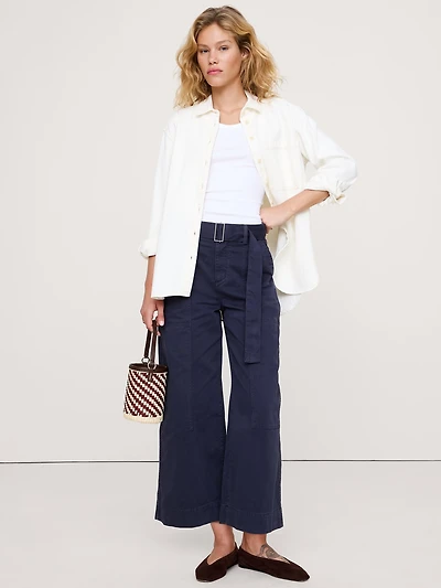 High-Rise Wide-Leg Utility Crop Pant
