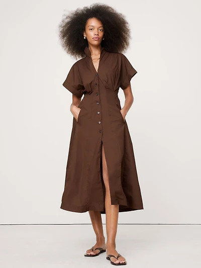 Cotton Poplin Shirt Dress