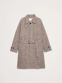 Italian Herringbone Balmacaan Coat
