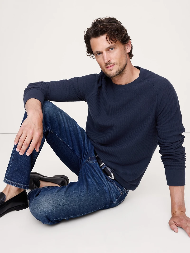 Slub Double-Knit Herringbone T-Shirt