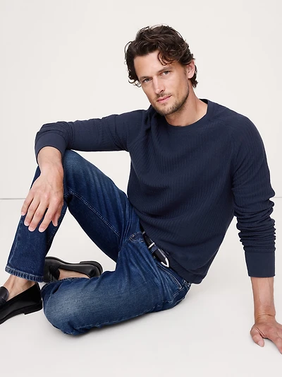 Slub Double-Knit Herringbone T-Shirt